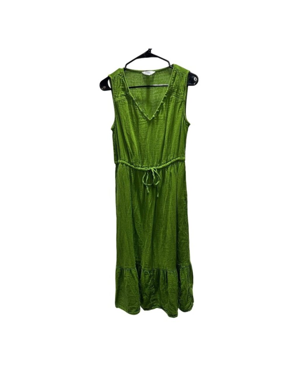 Time & Tru Womens Size S Green Sleeveless Boho Dress Gauze Tiered Pockets - Picture 1 of 6